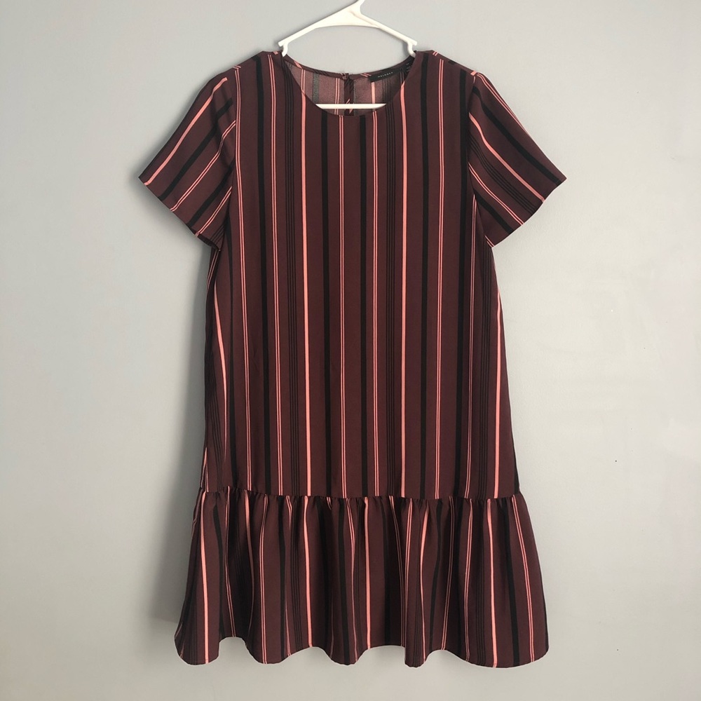 Halogen Striped Flounce Dress